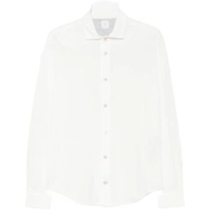 Eleventy White Piqué Long-Sleeve Shirt for men