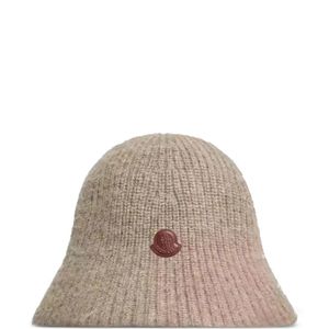 Moncler Natural Logo-Patch Ribbed Hat