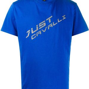 メンズ Just Cavalli ロゴ Tシャツ ブルー