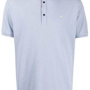 メンズ Etro コントラストロゴ ポロシャツ ブルー