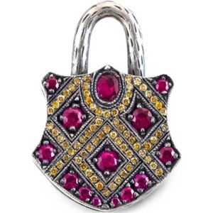 Sevan Bıçakçı Pink Embellished Padlock Pendant