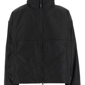 Aspesi Black High-Collar Zip-Front Bomber Jacket