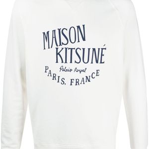 メンズ Maison Kitsuné ロゴ スウェットシャツ ホワイト