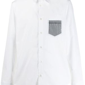 メンズ Maison Margiela ストライプポケット シャツ ホワイト