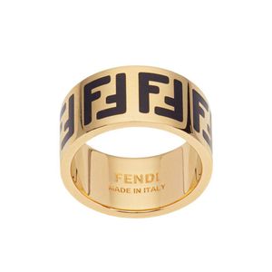 Fendi Mettallic Ring mit Monogrammmuster