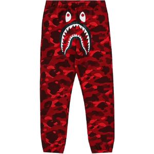 A Bathing Ape Red Camo Shark Track Pants for men
