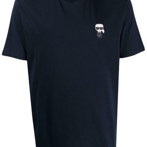 メンズ Karl Lagerfeld Ikonik パッチ Tシャツ ブルー