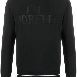 メンズ Frankie Morello スローガン セーター ブラック