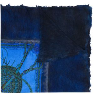 Avant Toi Vierkante Sjaal Met Print in het Blauw