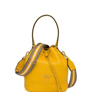 Prada プラダ ドローストリング バケットバッグ イエロー