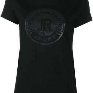 John Richmond グリッターロゴ Tシャツ ブラック