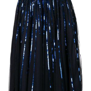 Falda de tul con bordado de lentejuelas P.A.R.O.S.H. de color Azul