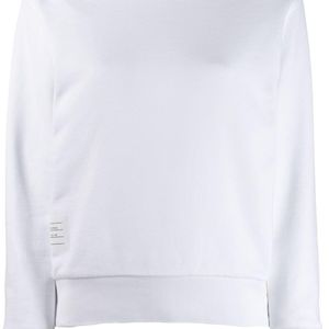 Thom Browne Weiß Sweatshirt mit rundem Ausschnitt