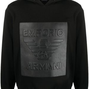 メンズ Emporio Armani プルオーバー パーカー ブラック