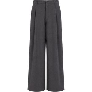 Societe Anonyme Grey St. Andrew Pleated Wide-Leg Deadstock Cotton Trousers