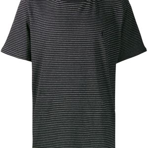 メンズ Saint Laurent ストライプ Tシャツ ブラック