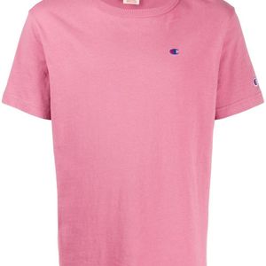 メンズ Champion ロゴ Tシャツ ピンク