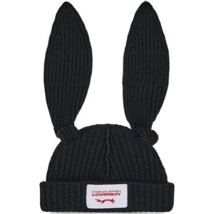 Charles Jeffrey Black Chunky Rabbit Beanie Hat