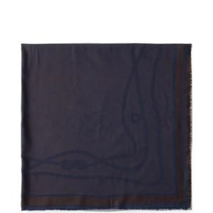 Prada Grey Silk, Cashmere And Wool Jacquard Shawl