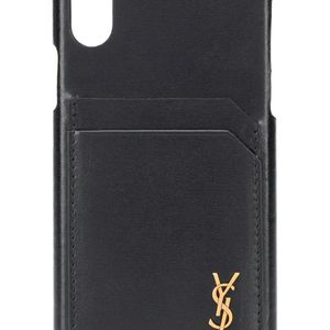 メンズ Saint Laurent ロゴプレート Iphone Xs ケース ブラック