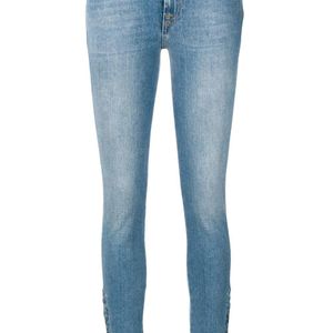 7 For All Mankind ストーンウォッシュ スキニージーンズ ブルー