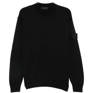 Stone Island Black Logo-Patch Crew-Neck Sweater for men