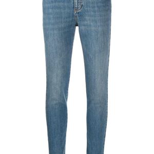Stella McCartney Blau Halbhohe Skinny-Jeans