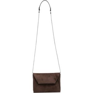 Brunello Cucinelli White Suede Chain-Link Cross Body Bag