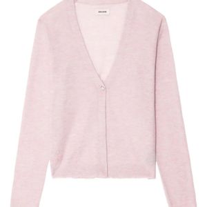 Zadig & Voltaire Pink Manylla Button-Front V-Neck Cardigan
