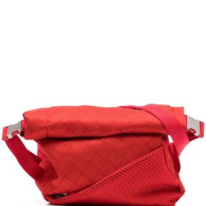 Riñonera de malla con tope plegable Bottega Veneta de hombre de color Rojo