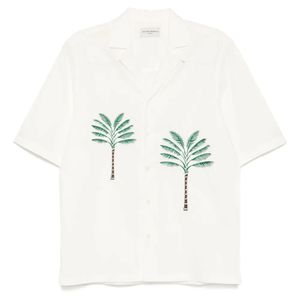 Officine Generale White Luis Palm Tree Shirt for men