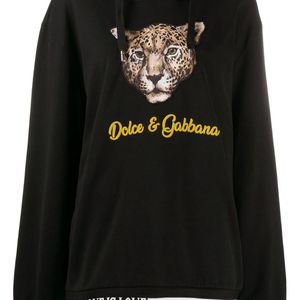 Dolce & Gabbana レオパード パーカー ブラック
