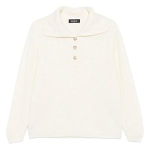 Gran Sasso White Button Collared Sweater