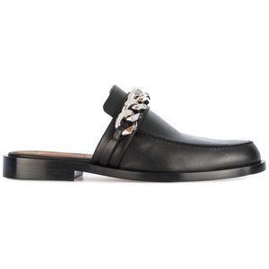 Givenchy Black Chain Leather Mules in het Zwart