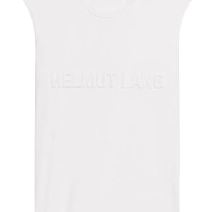Helmut Lang White Embossed Tank.Rounde for men