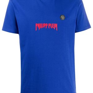 メンズ Philipp Plein ロゴ Tシャツ ブルー