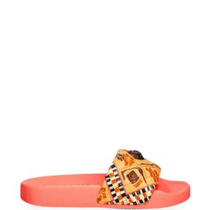 Kurt Geiger Red Quilted Eagle-Plaque Slides