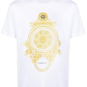 メンズ Versace バロックプリント Tシャツ ホワイト