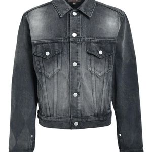 MASU Gray Diamond-Pattern Denim Jacket for men