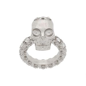 Alexander McQueen Jewelled Skull Ring ホワイト
