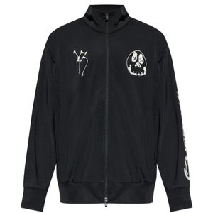 Y-3 Black X Adidas Graphic-Print Zip-Up Sweater for men