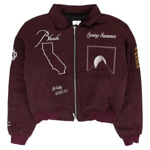 Rhude Purple Embroidered Bomber Jacket for men