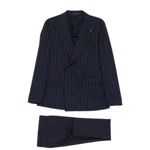 Tagliatore Blue Pinstripe-Pattern Suit for men