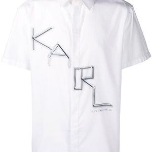 メンズ Karl Lagerfeld ロゴ シャツ ホワイト