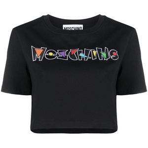 T-shirt crop di Moschino in Nero