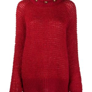 Jersey de cuello alto con detalle de botones Balmain de color Rojo