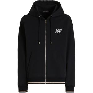 Dolce & Gabbana Black Cotton Hooded Sweatshirt for men