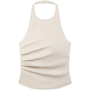 A.L.C. White Sylvie Pleated Top