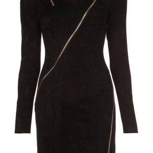 Jitrois Black Longsleeved Allover Zipper Dress