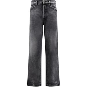 NUMERIS Grey Logo-Patch Straight-Leg Jeans for men